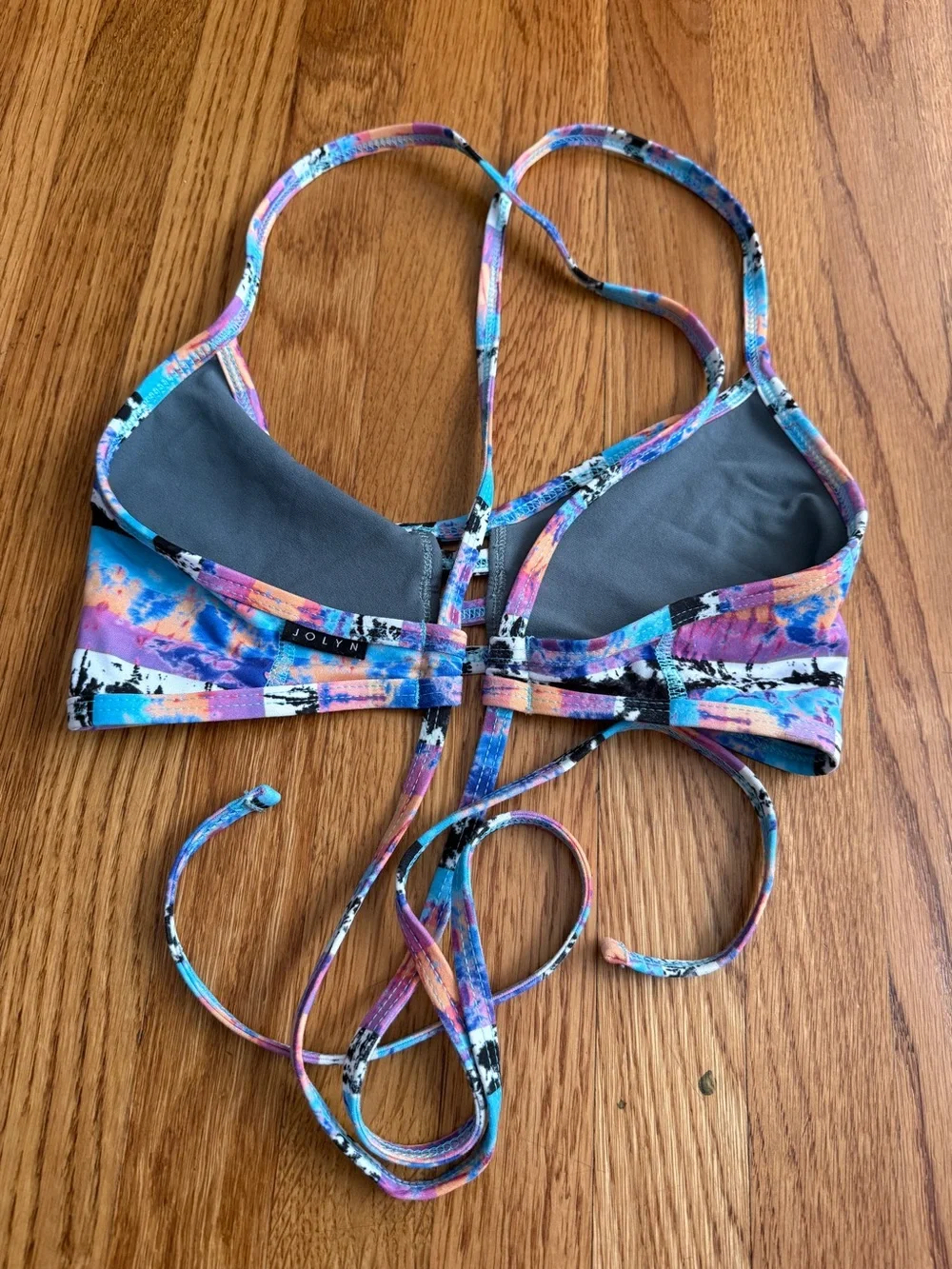 Jolyn X Mallyce colorful swim bikini top XL - Picture 2 of 3